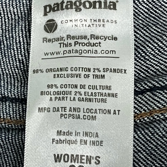 Patagonia Women’s Denim Bootcut Flare Jeans Organic Cotton Size 32 Western Boho - Picture 9 of 9
